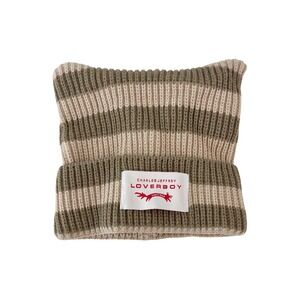Charles Jeffrey Loverboy Striped Chunky Ears Beanie Hat Tan‎ Unisex Punk
